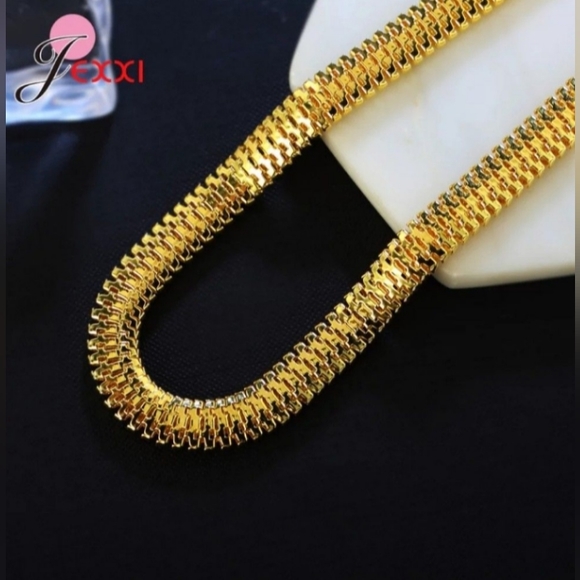 Galvanized Fish Bone Chain Necklace - Picture 1 of 4